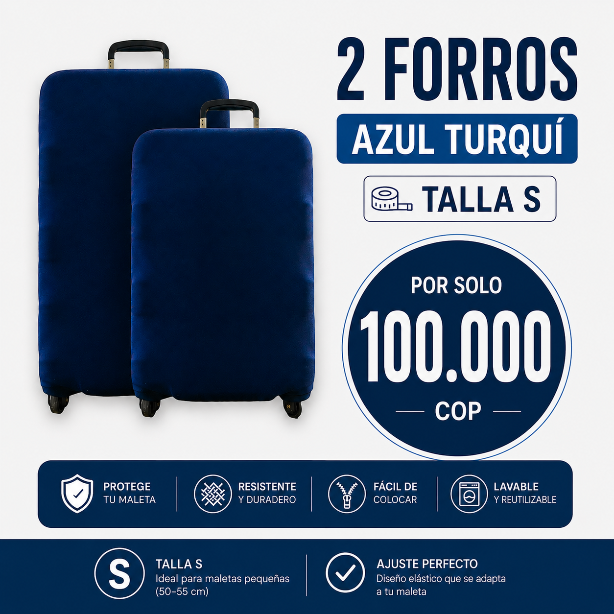 AZUL TURQUI TALLA S X2